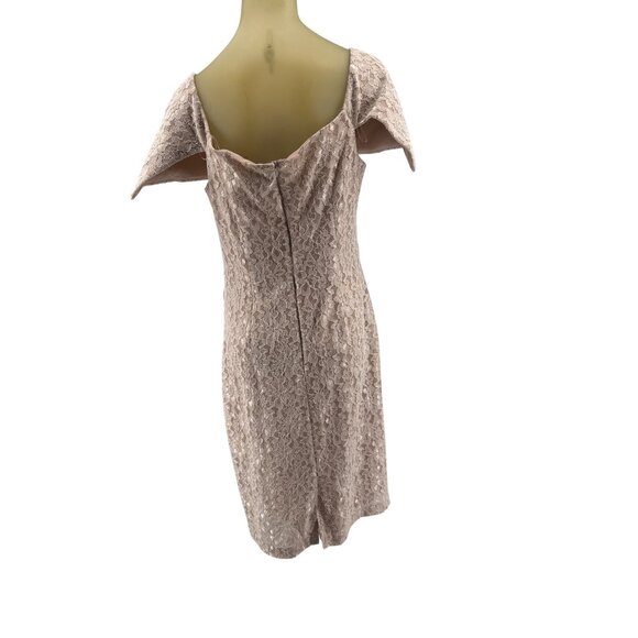 Vince Camuto Womens Off-Shoulder Lace Dress Size 14 beige formal - Picture 5 of 8